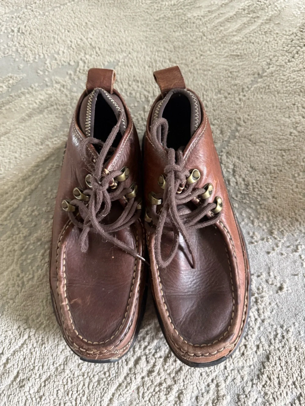 L.L. Bean Allagash Chukka Boots brown leather lace up 8